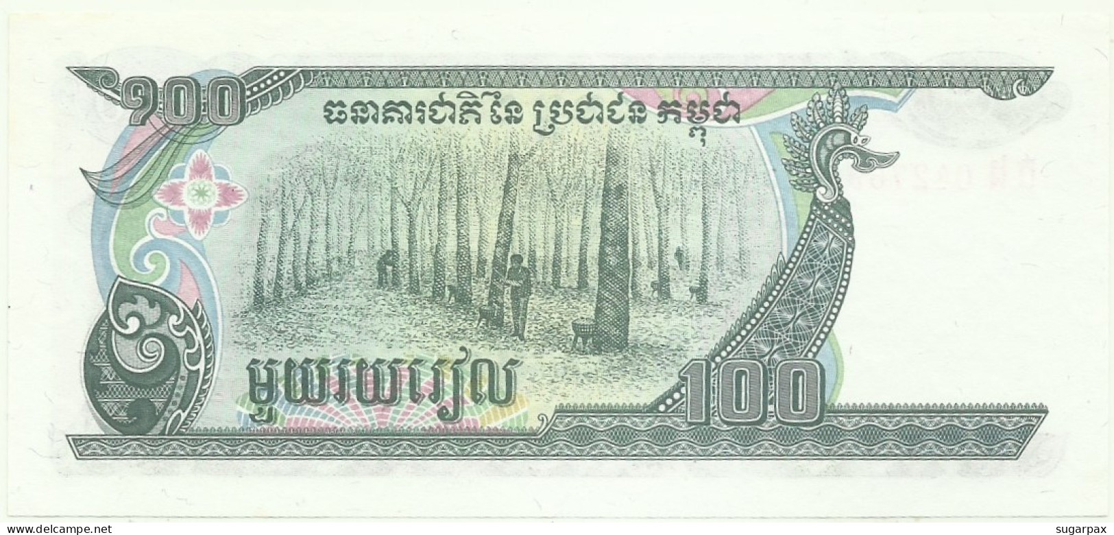 Cambodia - 100 Riels - 1990 - Pick: 36 - Unc. - Peoples National Banque - Cambodge