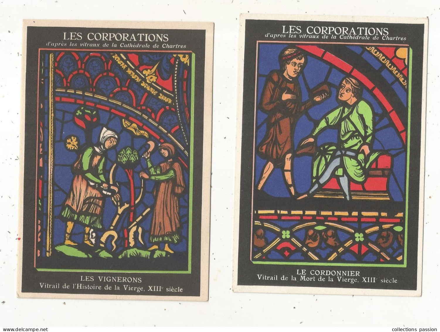 Cp, Métier, LES CORPORATIONS, D'aprés Les Vitrauxde Lacathédrale De CHARTRES, LOT DE  CARTES POSTALES - Sammlungen & Sammellose