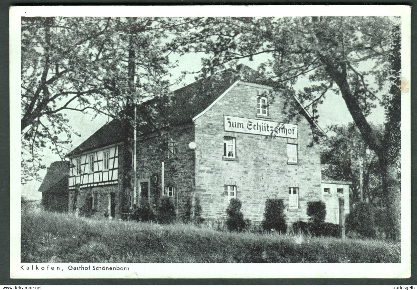 KALKOFEN B. Lindlar Schmitzhöhe Brombacherberg 1956  Privatkarte " Gasthof Schützenhof Josef Schönenborn " Bei Overath - Lindlar