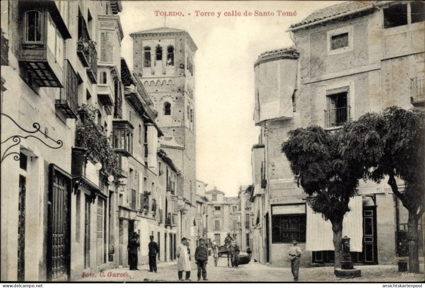 CPA Toledo Kastilien La Mancha Spanien, Torre Y Calle De Santo Tome - Autres & Non Classés