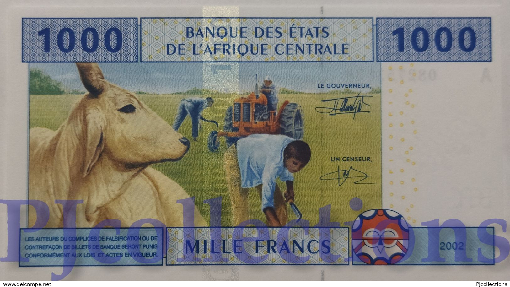 CENTRAL AFRICAN STATES 1000 FRANCS 2002 PICK 407Aa UNC - Centraal-Afrikaanse Republiek