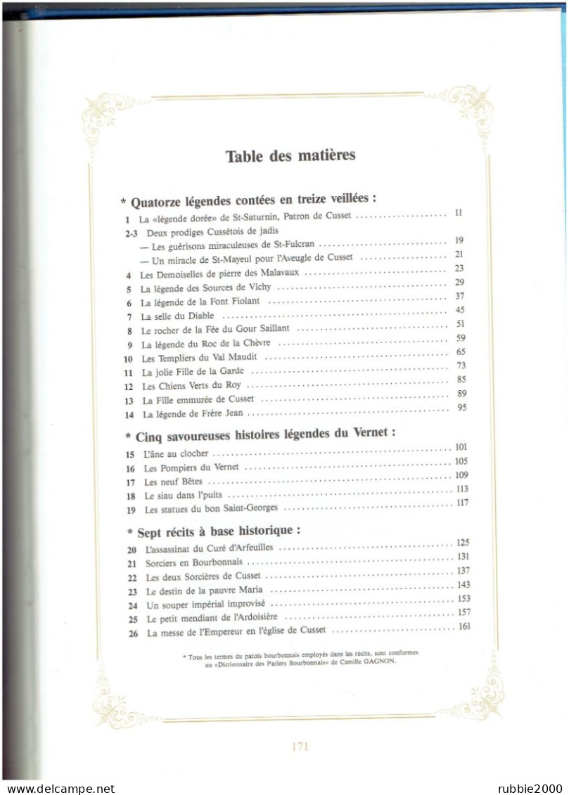 LEGENDES BOURBONNAISES ET RECITS TRADITIONNELS DE CUSSET ALLIER 1984 JEAN BOYER LES AMIS DU VIEUX CUSSET - Bourbonnais