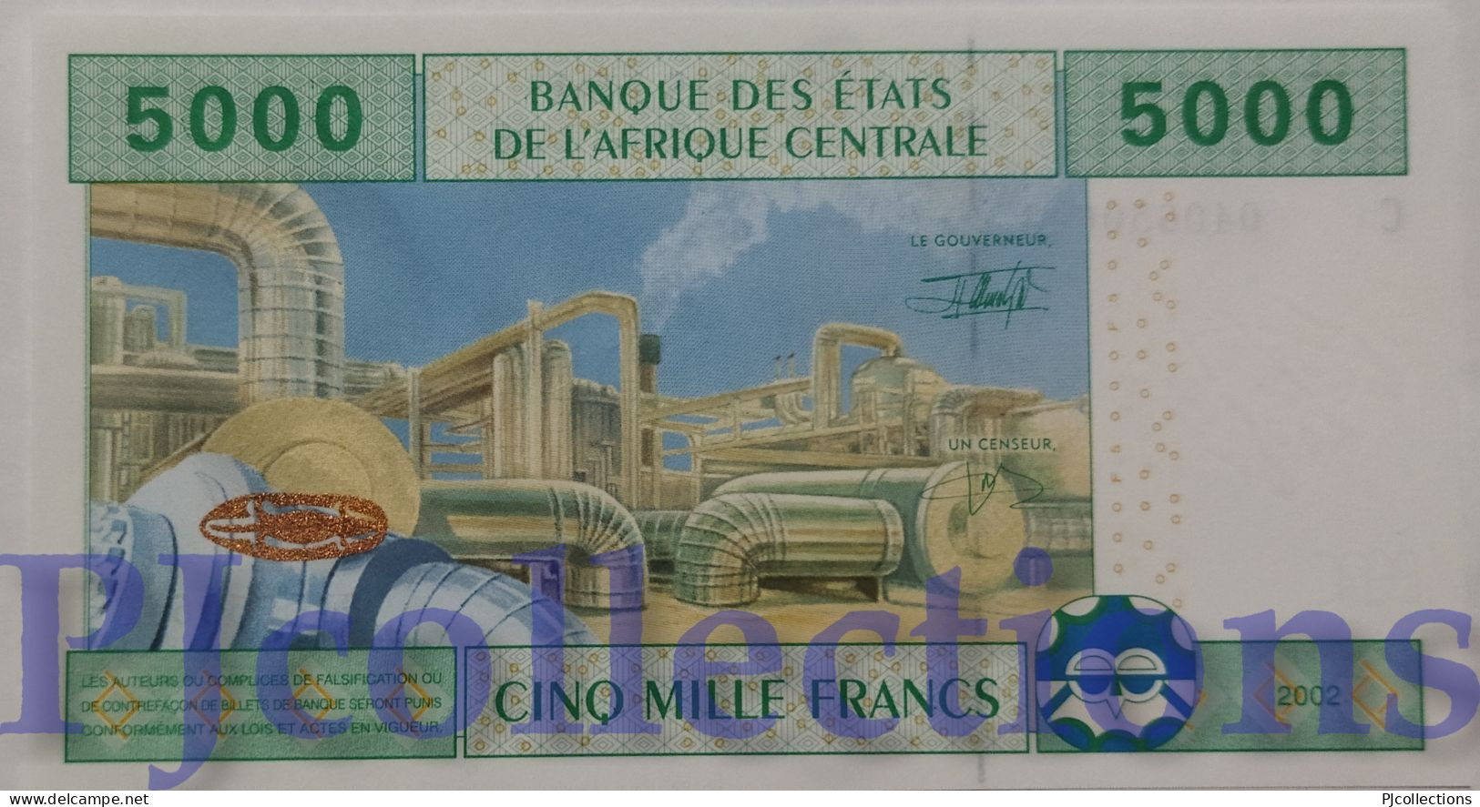 CENTRAL AFRICAN STATES 5000 FRANCS 2002 PICK 609Ca UNC - Central African Republic