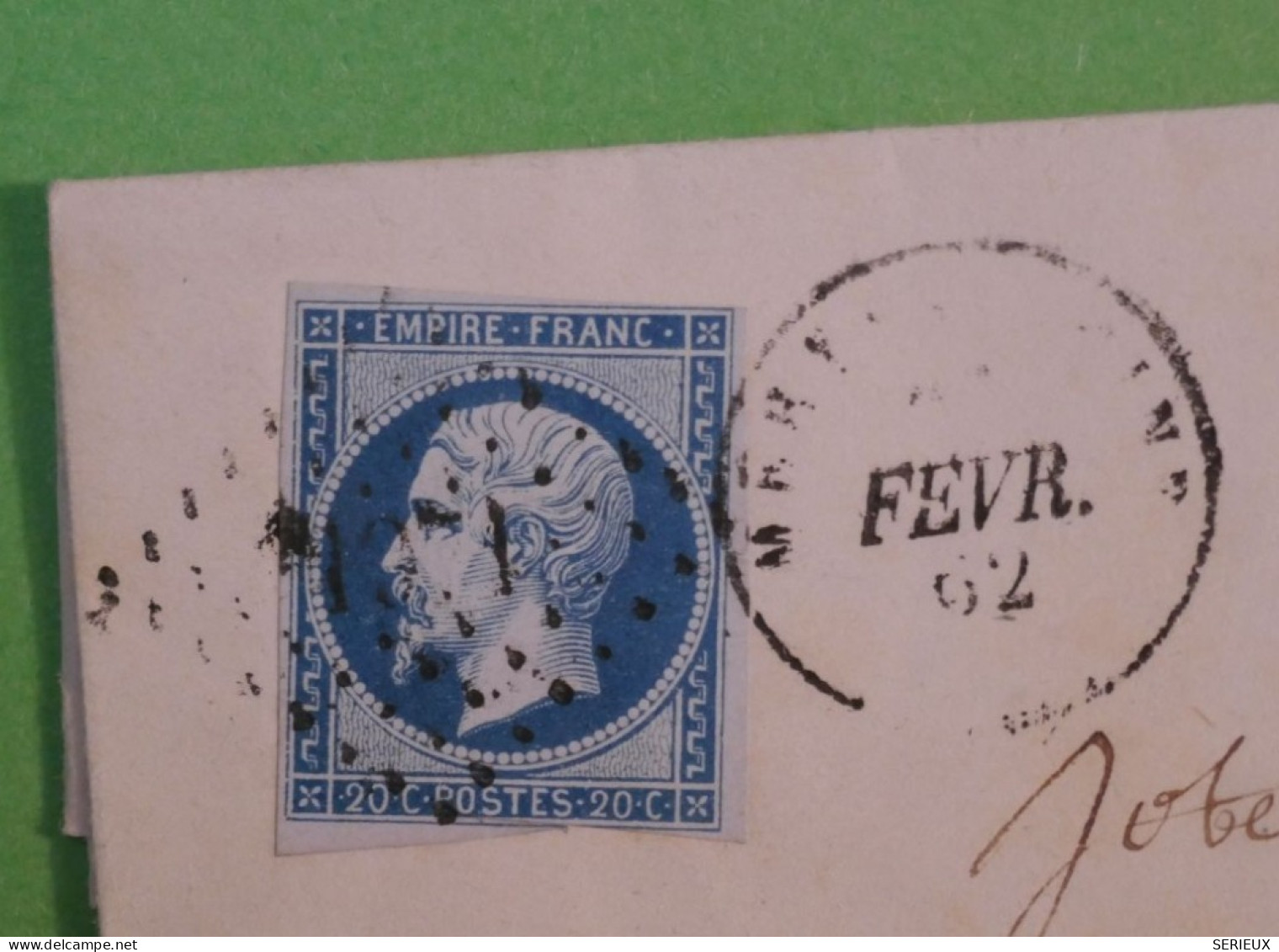 BU20 FRANCE BELLE LETTRE 1862 PETIT BUREAU  MERY A ROMILLY SEINE +N°14 + AFF .INTERESSANT+ - 1853-1860 Napoleon III