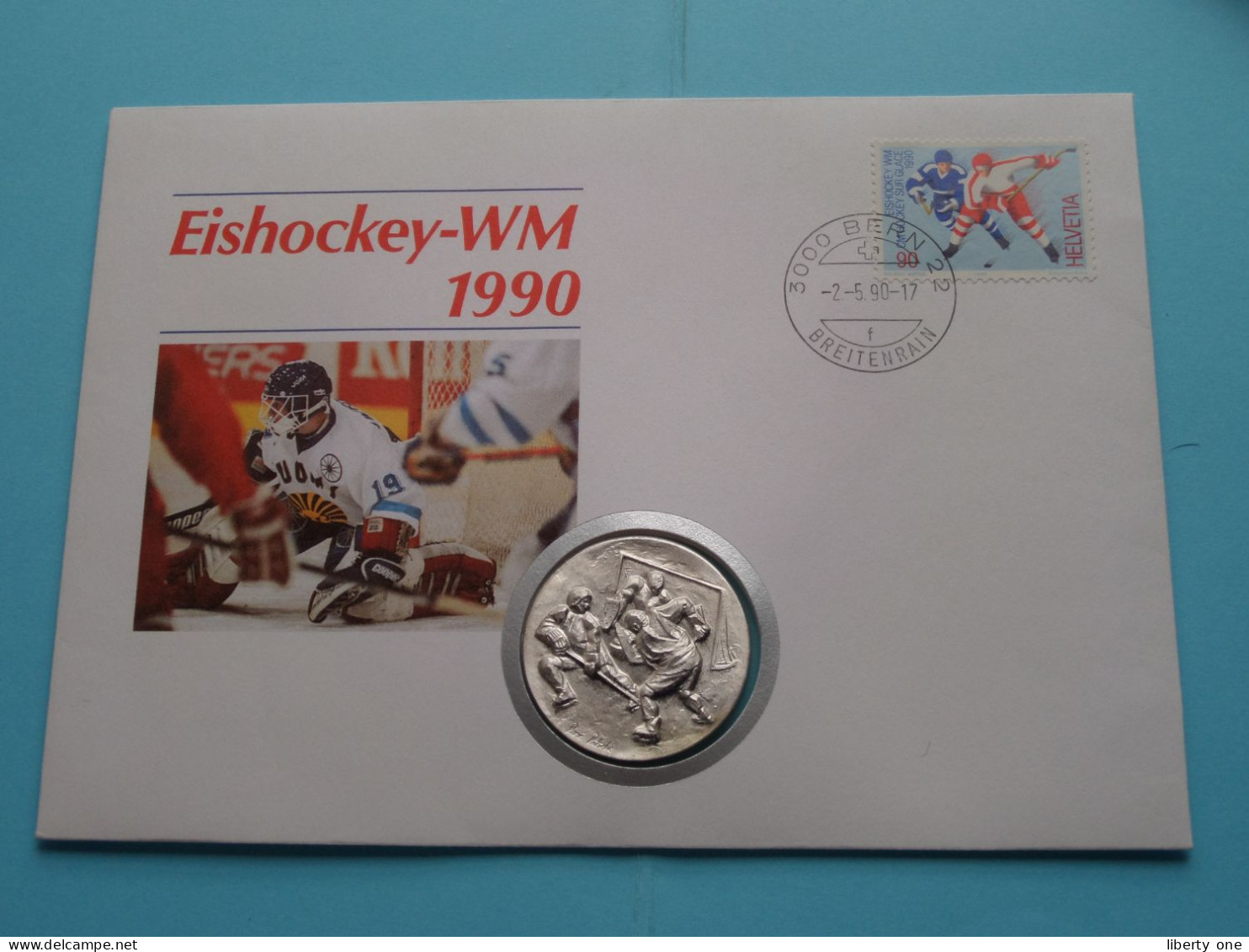 " EISHOCKEY-WM 1990 " 700 Jahr Schweizer Sport > Ersttagstempel 2-5-1990 Bern ( NUMISBRIEF > 20 Gr. Silber ) ! - Autres & Non Classés