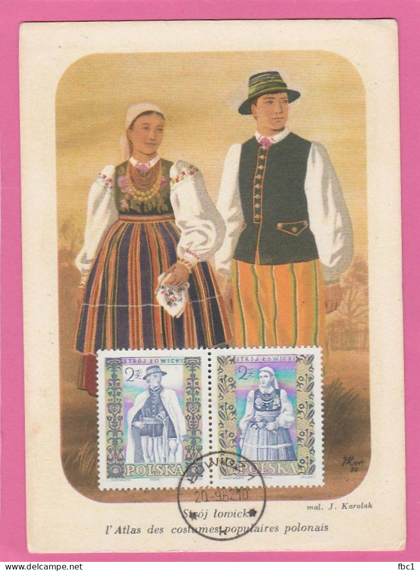 Pologne - Carte Maximum - Costumes Populaires Polonais (YT N°1011 1012) - Maximum Cards