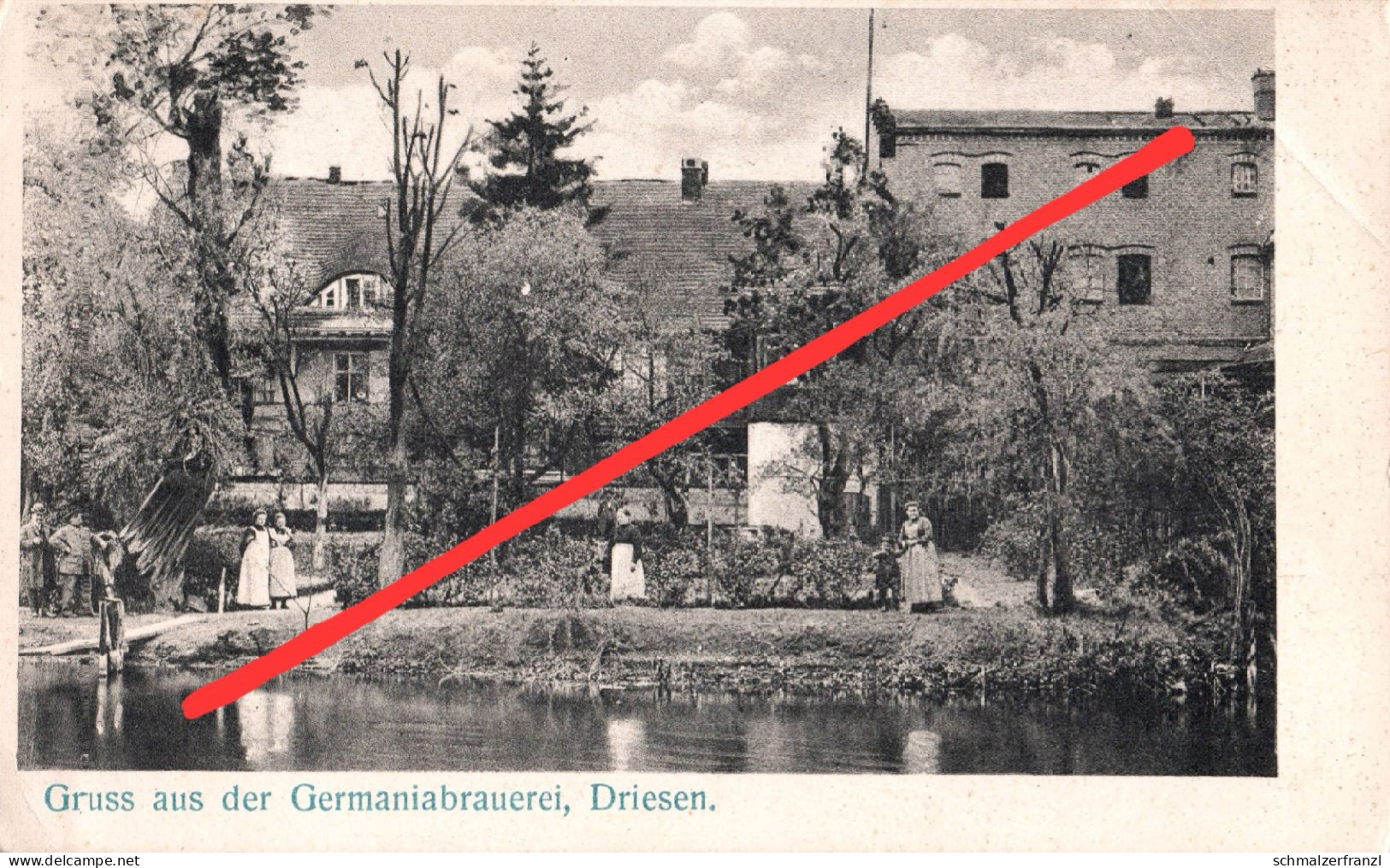 AK Driesen Drezdenko Germaniabrauerei Brauerei Gasthof ? A Woldenberg Dobiegniew Kreuz Ostbahn Krzyz Friedeberg Strzelce - Neumark