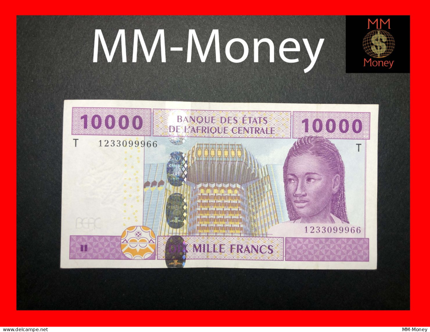 CENTRAL AFRICAN STATES  "T"  Congo  10.000 10000 Francs 2002  *sign. L. Abaga-Nchama  & Aleka-Rybert*   P. 110   XF+ - Stati Centrafricani