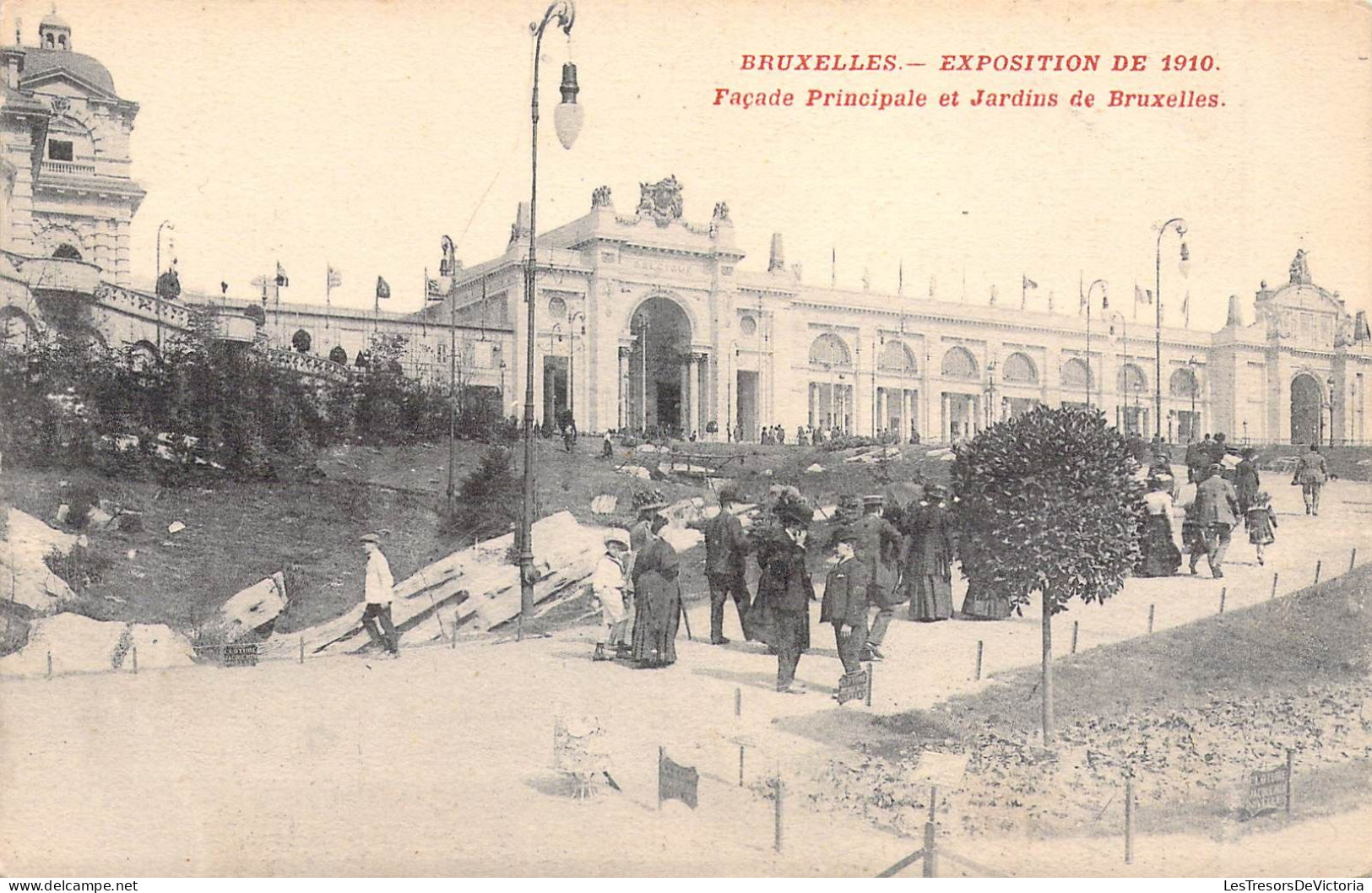 BELGIQUE - EXPOSITION DE 1910 - Façade Principale Et Jardins De Bruxelles - Carte Postale Ancienne - Expositions Universelles