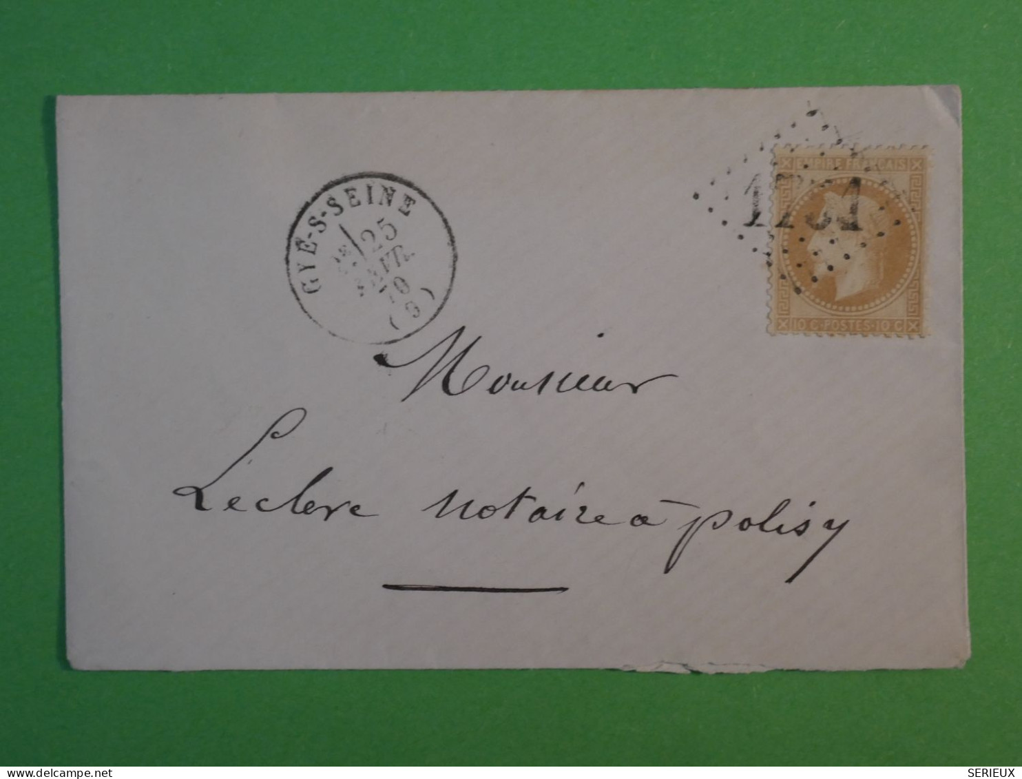 BU20 FRANCE BELLE LETTRE 1868 GYE A POLISY  + N° 28  ++ AFF .INTERESSANT+ - 1863-1870 Napoléon III Lauré