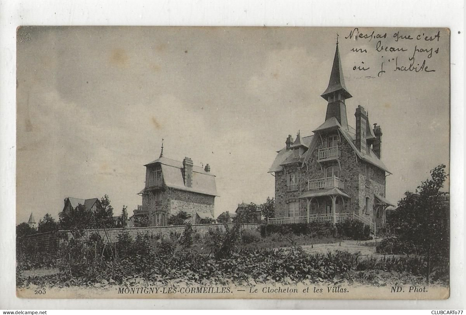 Montigny-les-Cormeilles (95) : La Villa "Le Clocheton" En 1916 PF. - Montigny Les Cormeilles