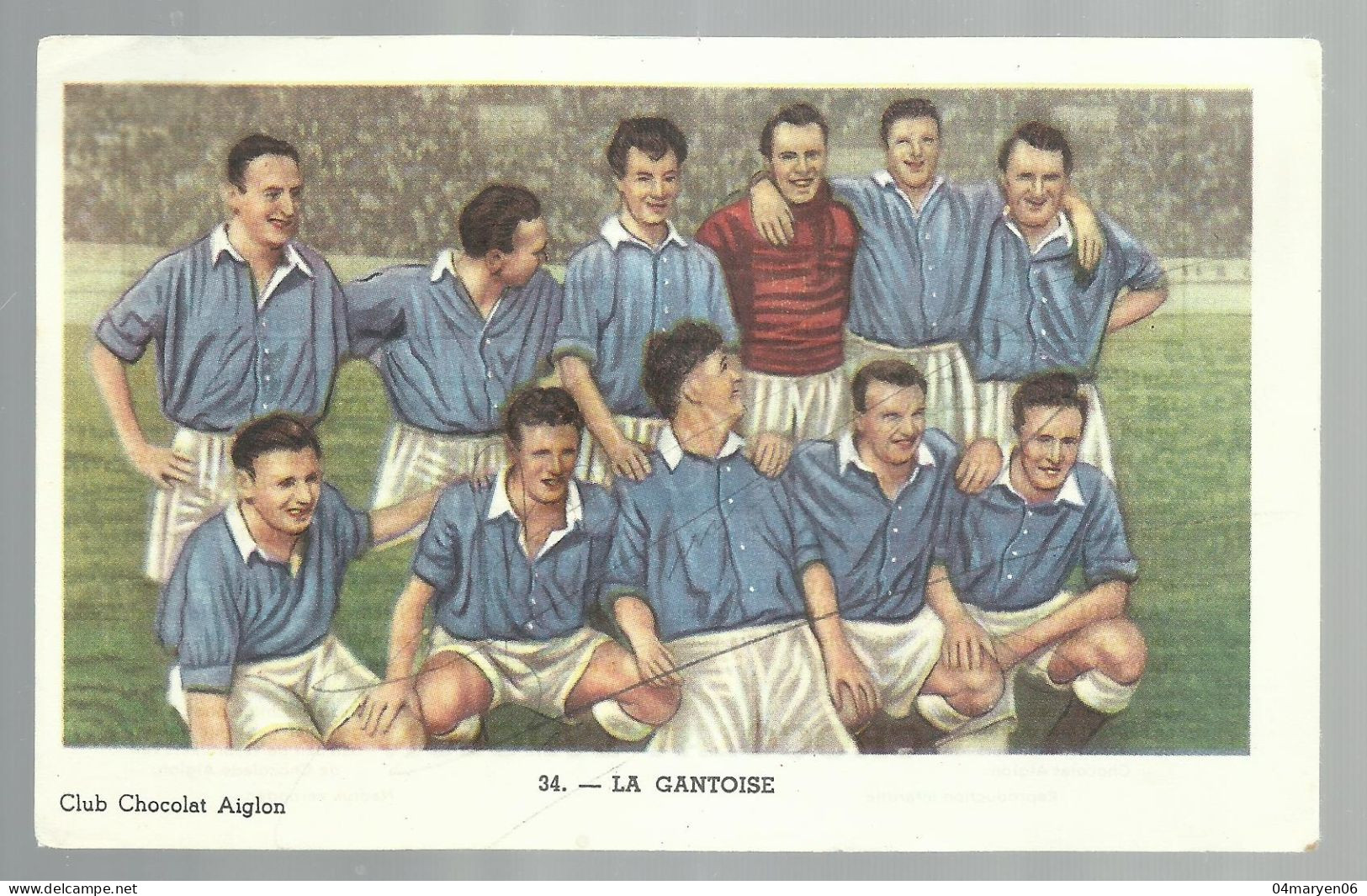 ***  CHROMO  ***  -    VOETBAL / 34. La Gantoise  -  L'AIGLON  *** - Aiglon