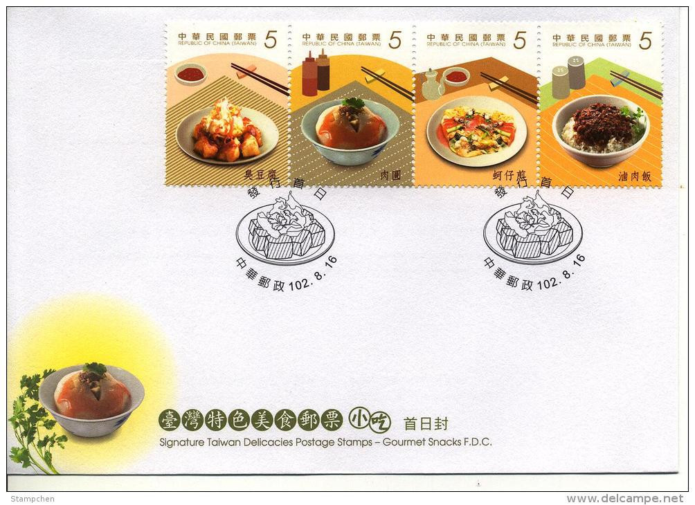 FDC(A) Taiwan 2013 Delicacies– Gourmet Snacks Stamps Cuisine Food Rice Mushroom Pork Oyster Potato Bamboo - FDC