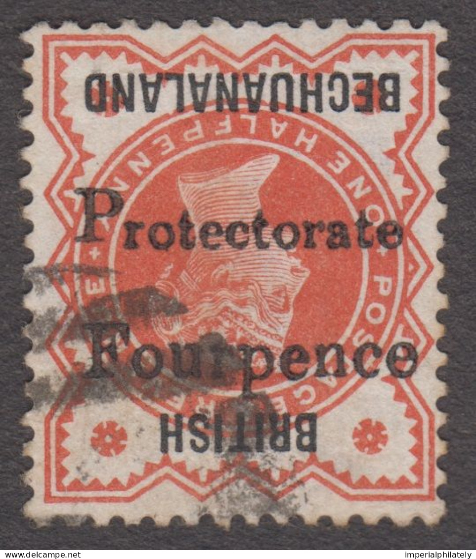 Bechuanaland Protectorate 1889 4d On 1/2d Vermilion With INVERTED SURCHARGE Variety (SG 53c) - 1885-1964 Bechuanaland Protectorate
