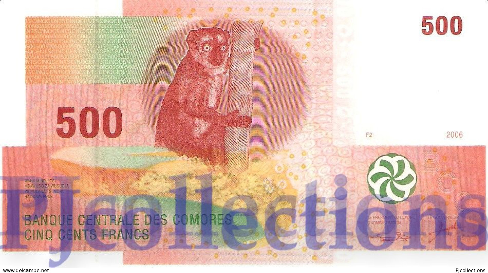 COMOROS 500 FRANCS 2005 PICK 15a UNC PREFIX "A" - Comore