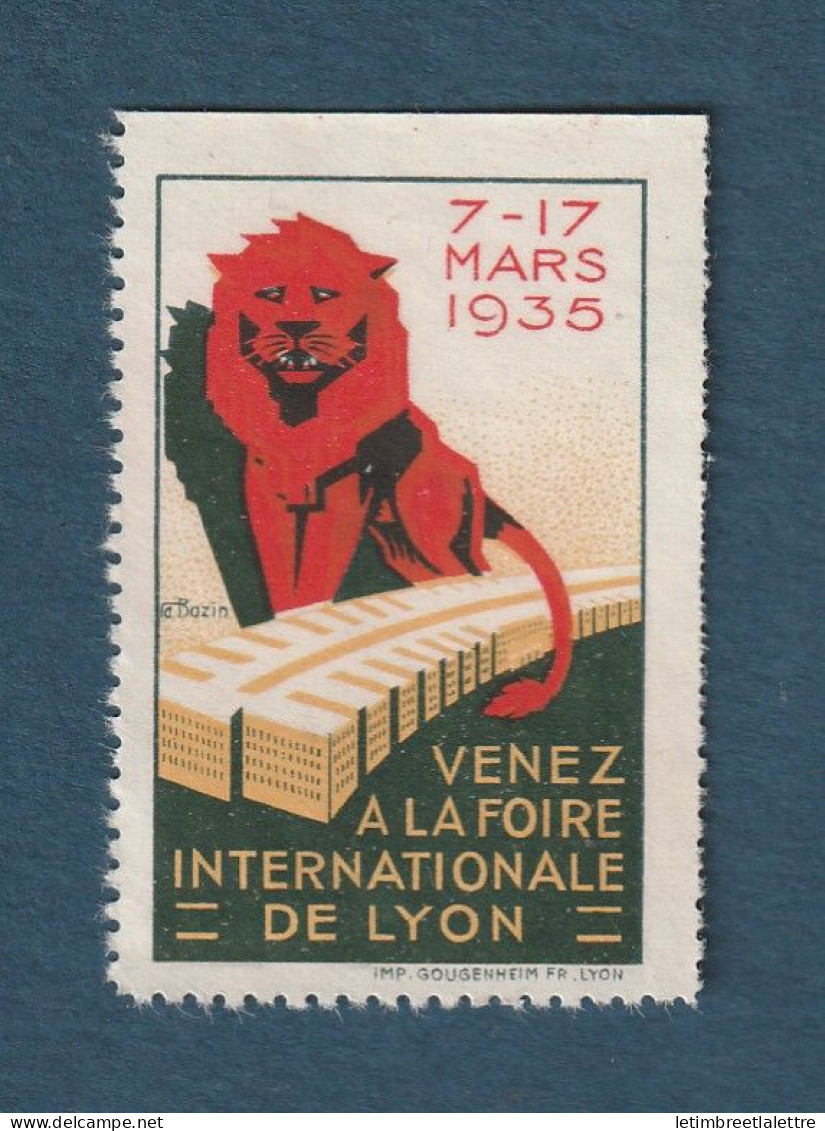 France - Vignette - Venez à La Foire Internationale De Lyon - Mars 1935 - Philatelic Fairs