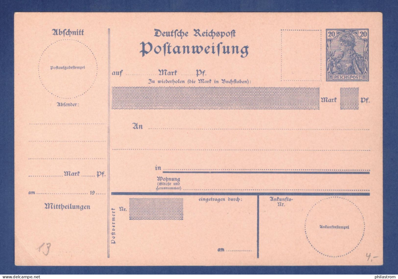 DR Postanweisung - Ganzsache A18 (2CTX-171) - Other & Unclassified