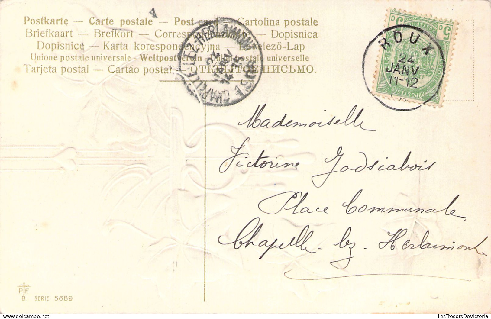 Je Meurs Où Je M'attache - Lierre  - Carte Postale Ancienne - Otros & Sin Clasificación