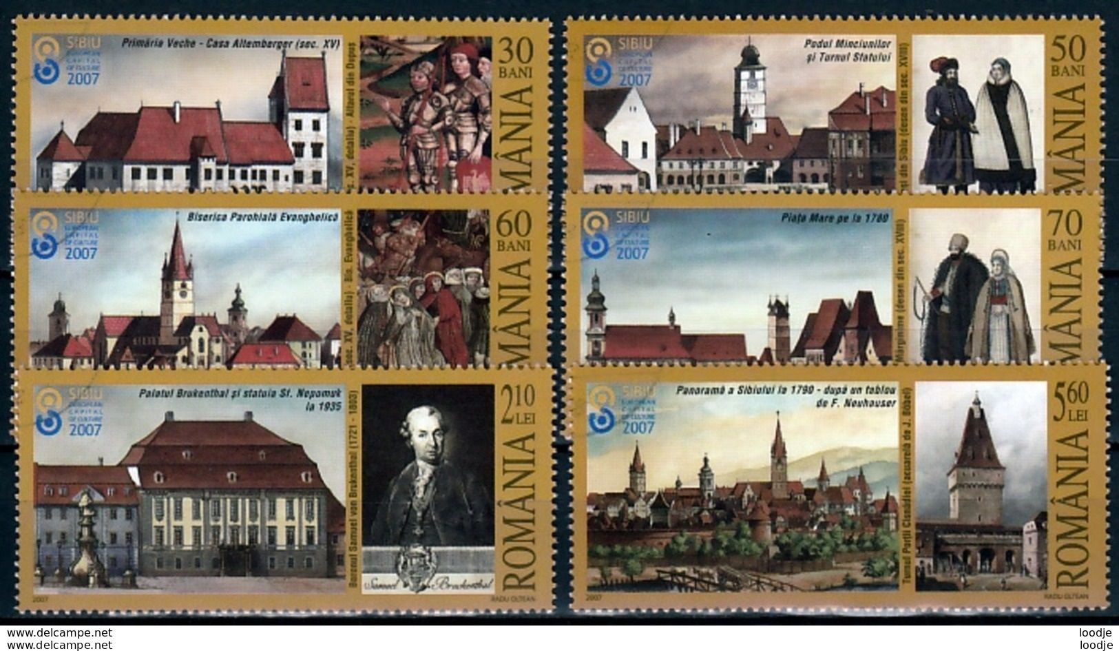 Roemenie Mi 6206,6211 Hermanstad Kultuurhoofdstad Europa 2007 Gestempeld - Used Stamps