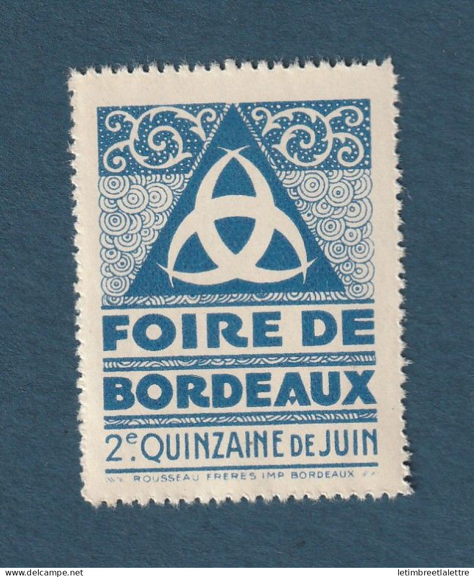 France - Vignette - Foire De Bordeaux - Philatelic Fairs