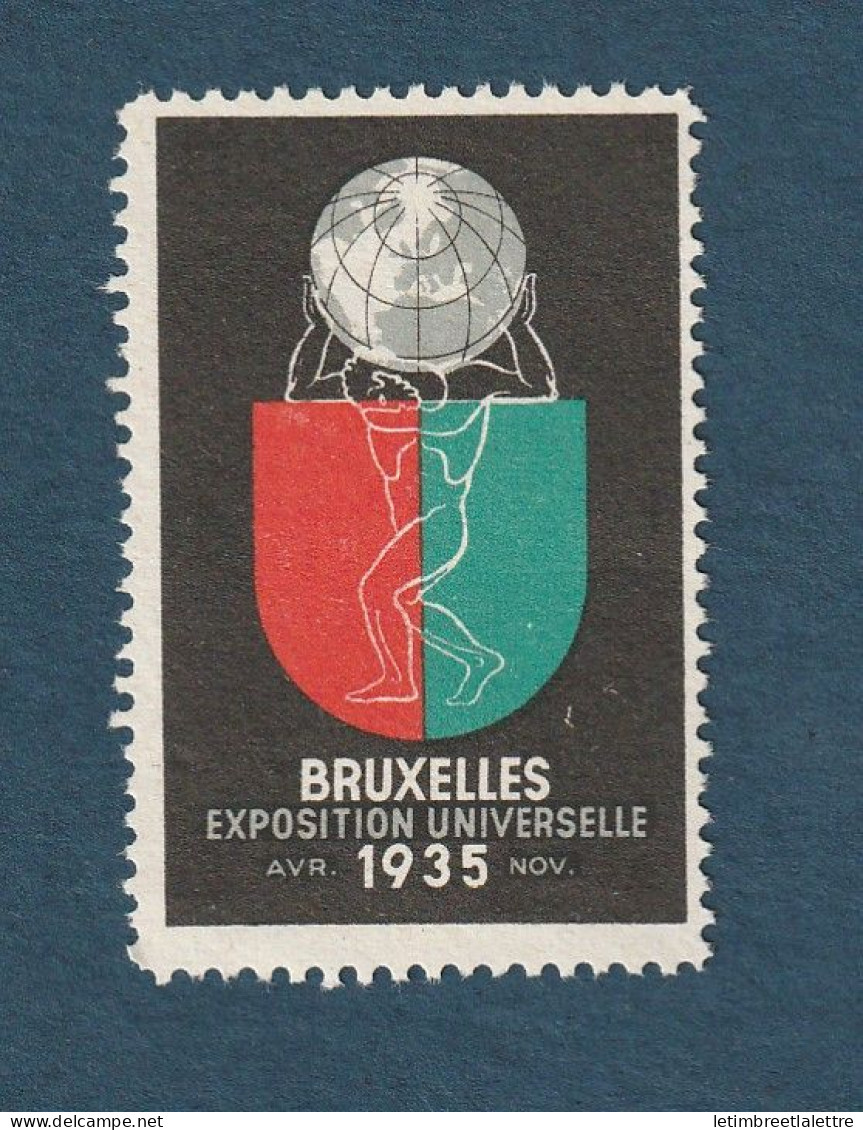 France - Vignette - Bruxelles Exposition Universelle 1935 - Filatelistische Tentoonstellingen