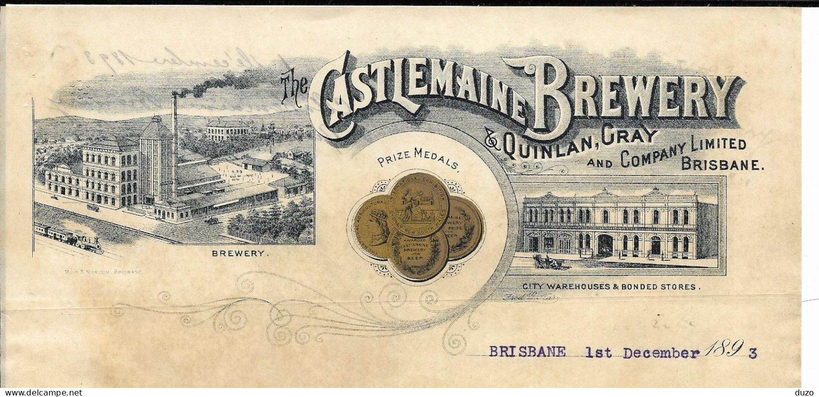 Australie -  Brisbane 1893 - Castlemaine Brewery & Quinlan.Gray And Company Limited Brisbane. - Australia