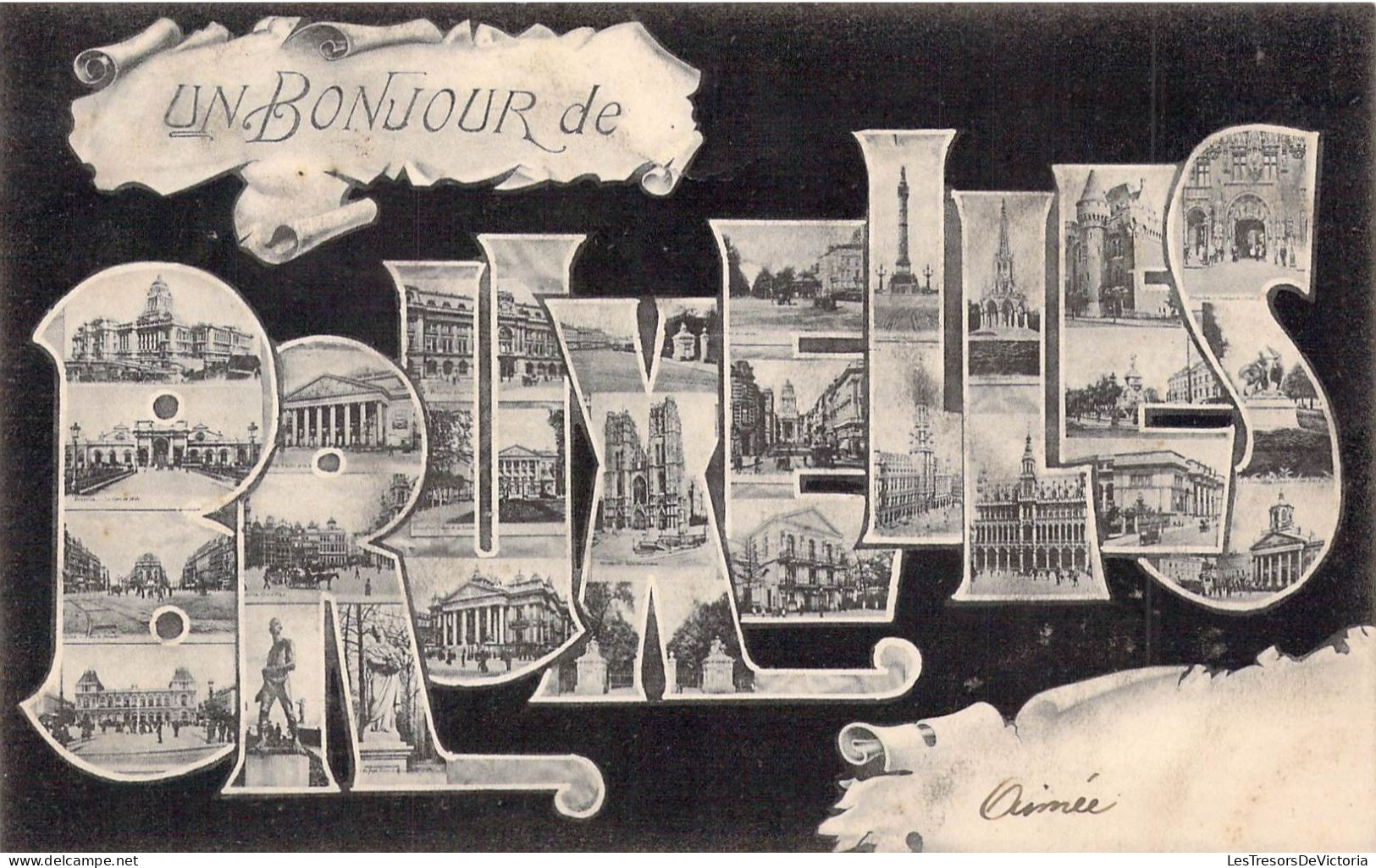 BELGIQUE - BRUXELLES - Un Bonjour De Bruxelles - Multivues De La Ville - Carte Postale Ancienne - Sonstige & Ohne Zuordnung