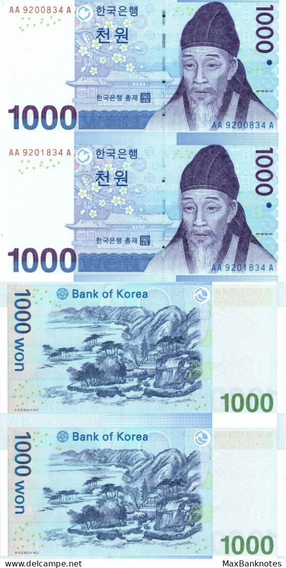 South Korea / 2 X 1.000 Won / 2013 / P-54(u) / UNC - Korea, Zuid