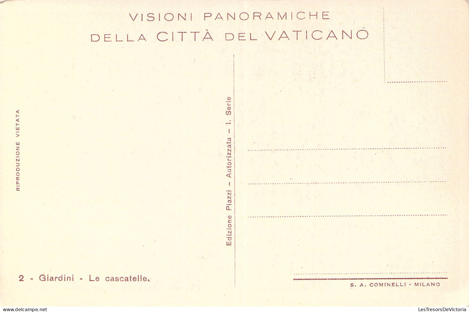VATICAN - Giardini - Le Cascatelle - Carte Postale Ancienne - Vaticano