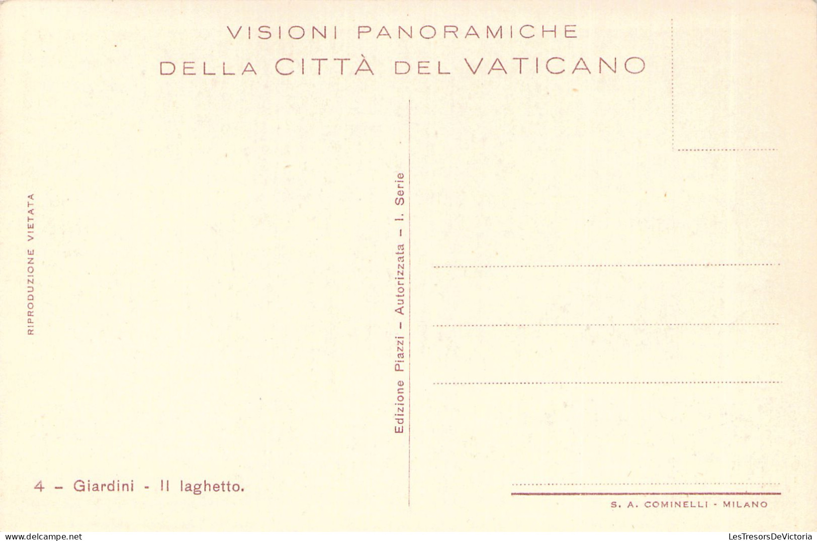 VATICAN - Giardini - Il Laghetto - Carte Postale Ancienne - Vatikanstadt