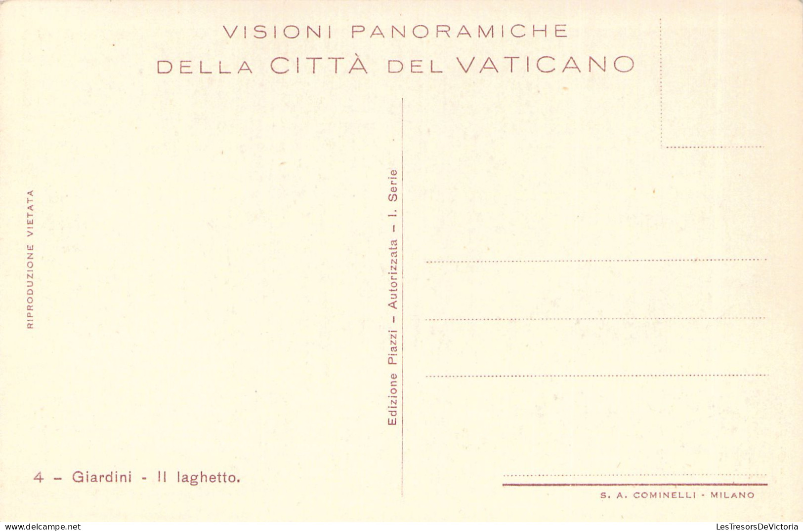 VATICAN - Giardini - Il Laghetto - Carte Postale Ancienne - Vaticaanstad