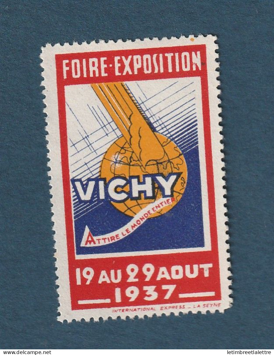 France - Vignette - Foire Exposition De Vichy - 1937 - Expositions Philatéliques