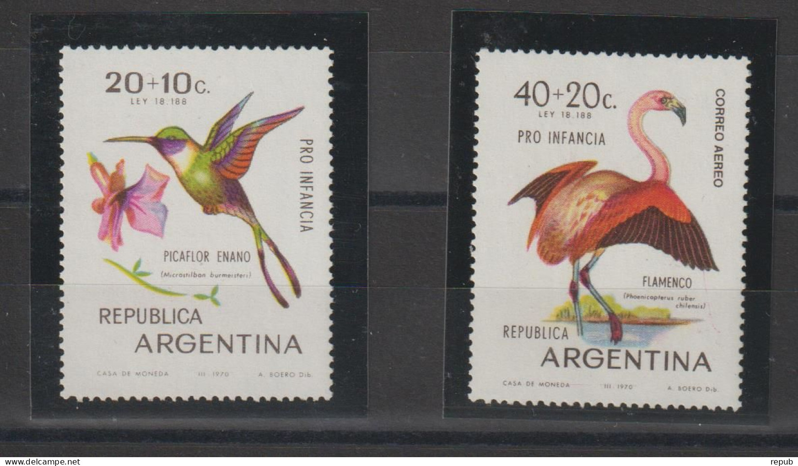 Argentine 1970 Oiseaux 862 + PA 130, 2 Val ** MNH - Neufs