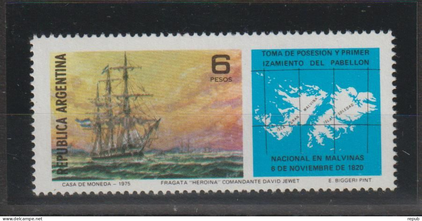 Argentine 1976 Iles Malouines Bateau 1050, 1 Val ** MNH - Neufs