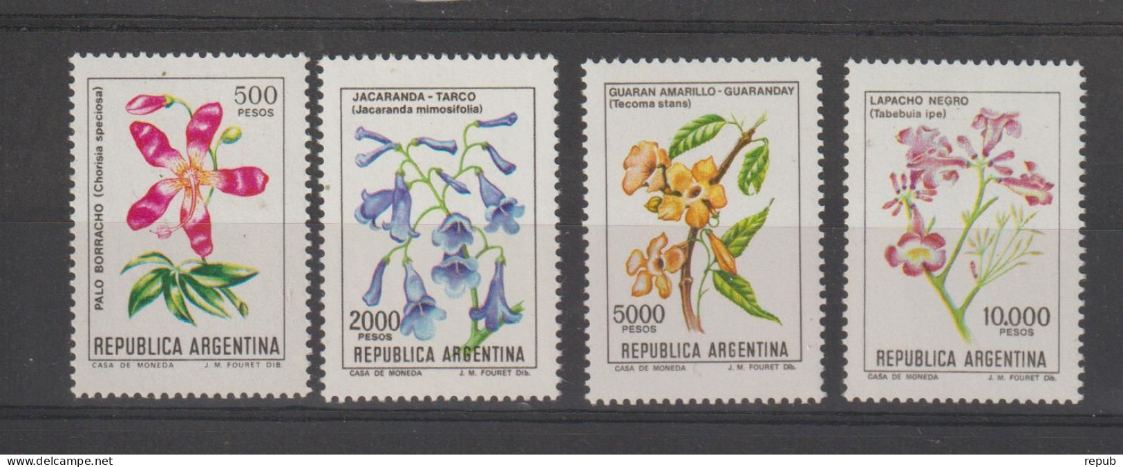 Argentine 1982 Fleurs 1290-93, 4 Val ** MNH - Ungebraucht