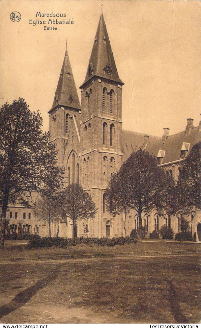 BELGIQUE - Maredsous - Eglise Abbatiale - Entrée - Carte Postale Ancienne - Sonstige & Ohne Zuordnung