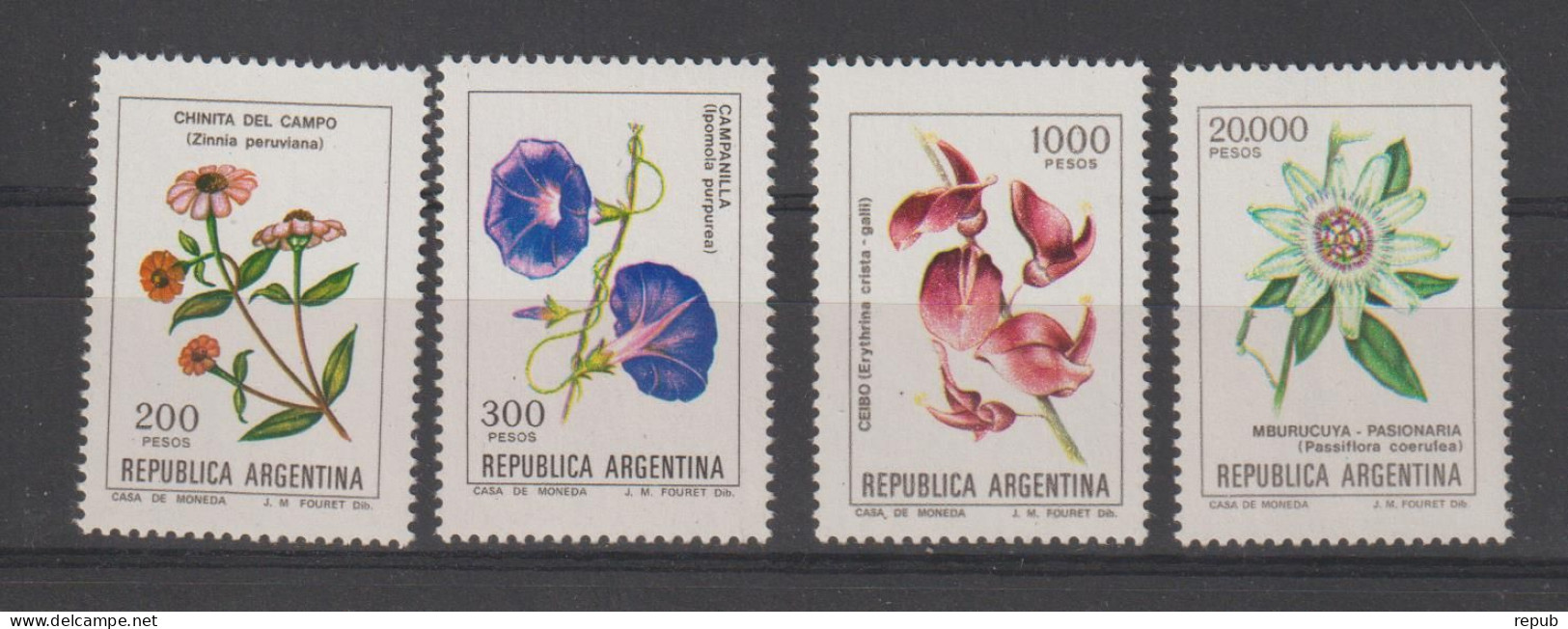 Argentine 1982 Fleurs 1312-15, 4 Val ** MNH - Ungebraucht