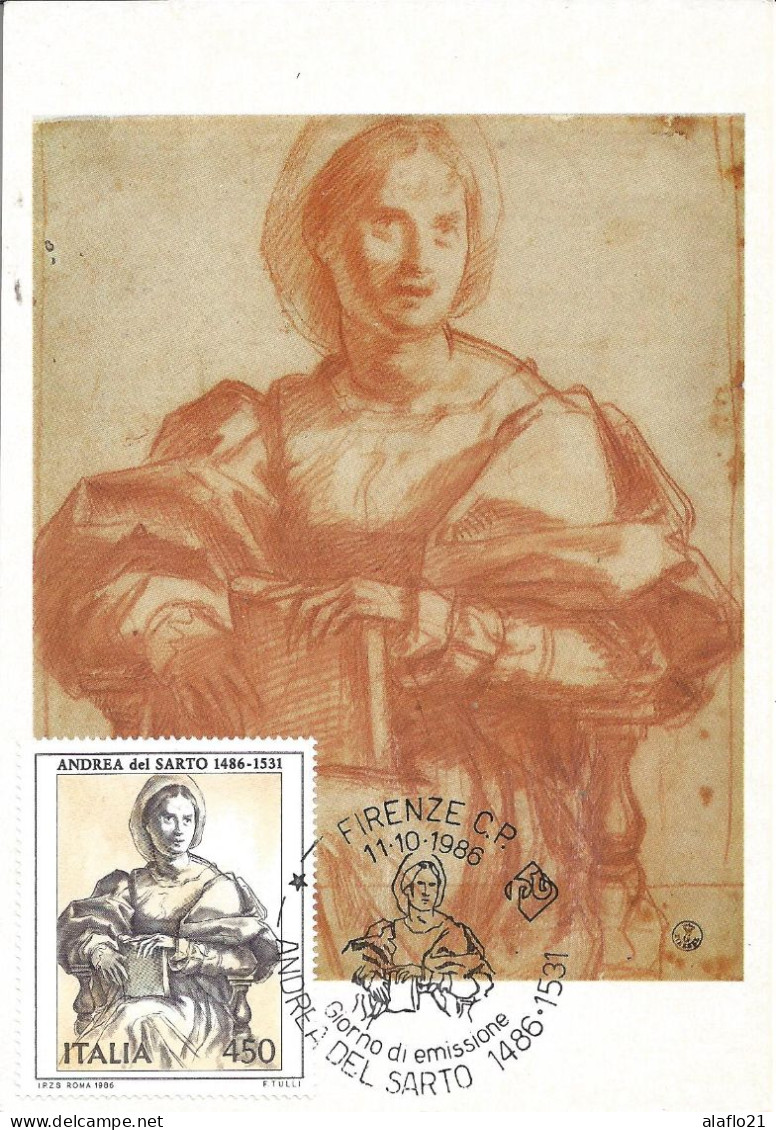 ITALIE - CARTE MAXIMUM - Yvert N° 1728 - FEMME ASSISE - OEUVRE D'Andrrea Del SARTO - Cartes-Maximum (CM)