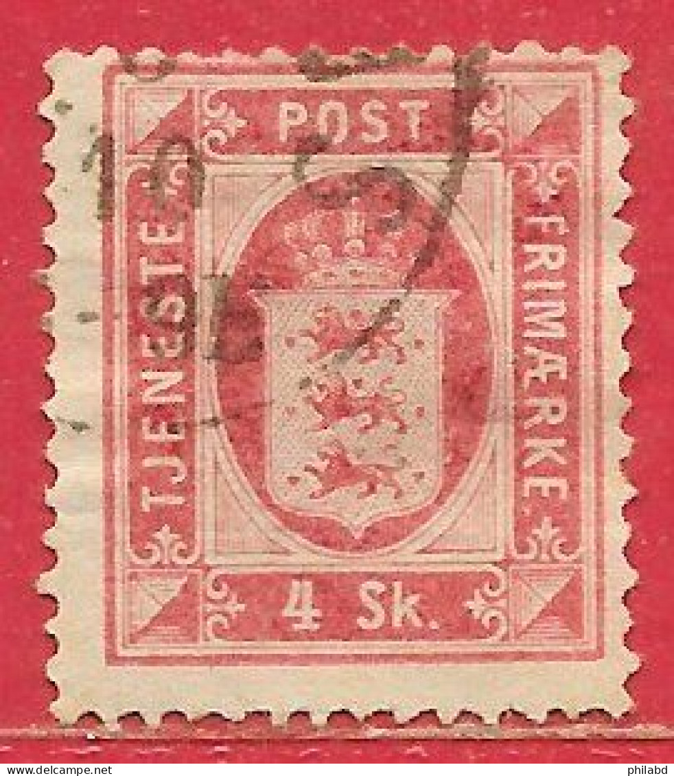Danemark Service N°2 4s Rouge-carmin 1871 O - Servizio