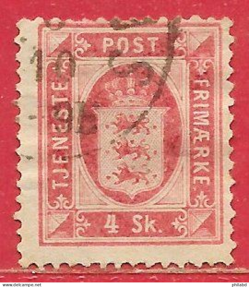 Danemark Service N°2 4s Rouge-carmin 1871 O - Dienstzegels