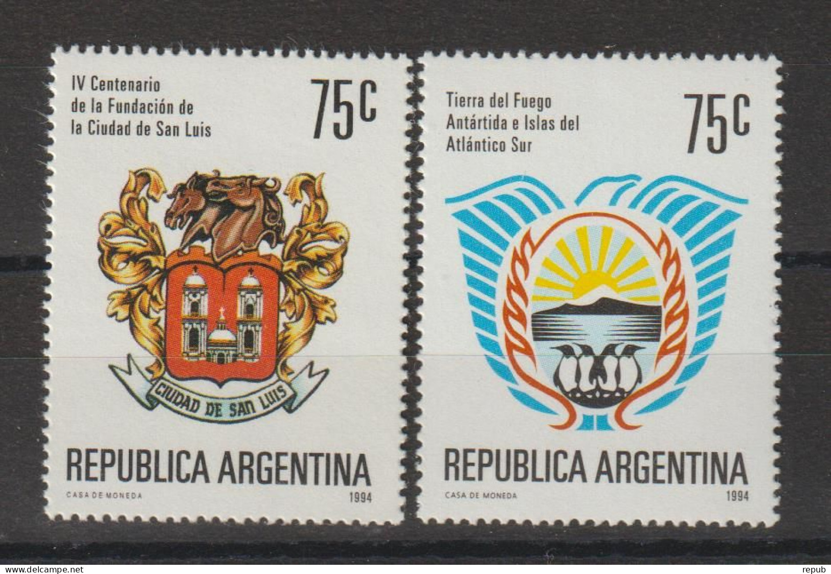 Argentine 1994 Emblèmes 1853-54, 2 Val ** MNH - Neufs