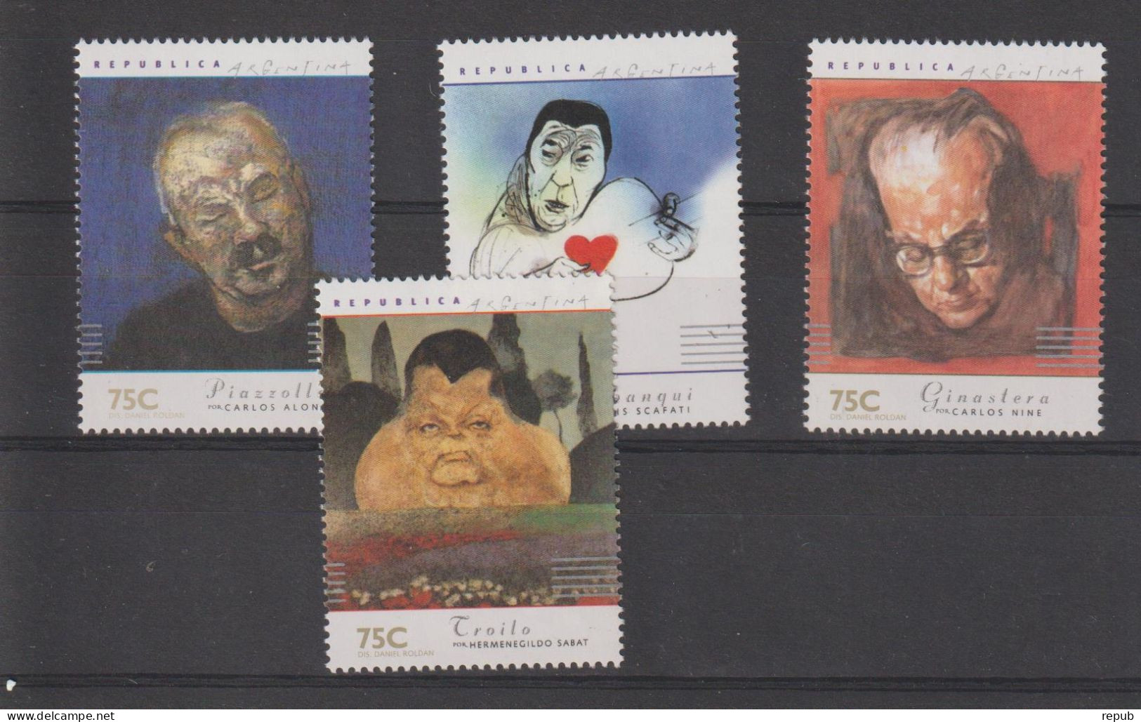 Argentine 1997 Compositeurs 1978-81, 4 Val ** MNH - Ongebruikt