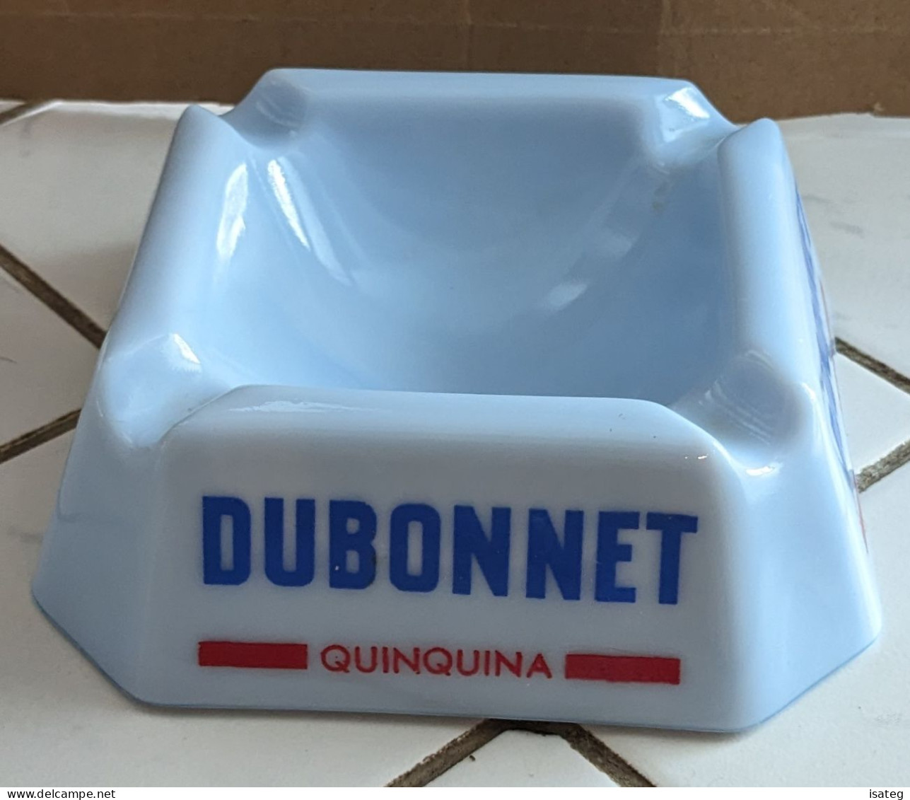 Cendrier Carré Dubonnet - Quinquina Bleu - Porcelaine