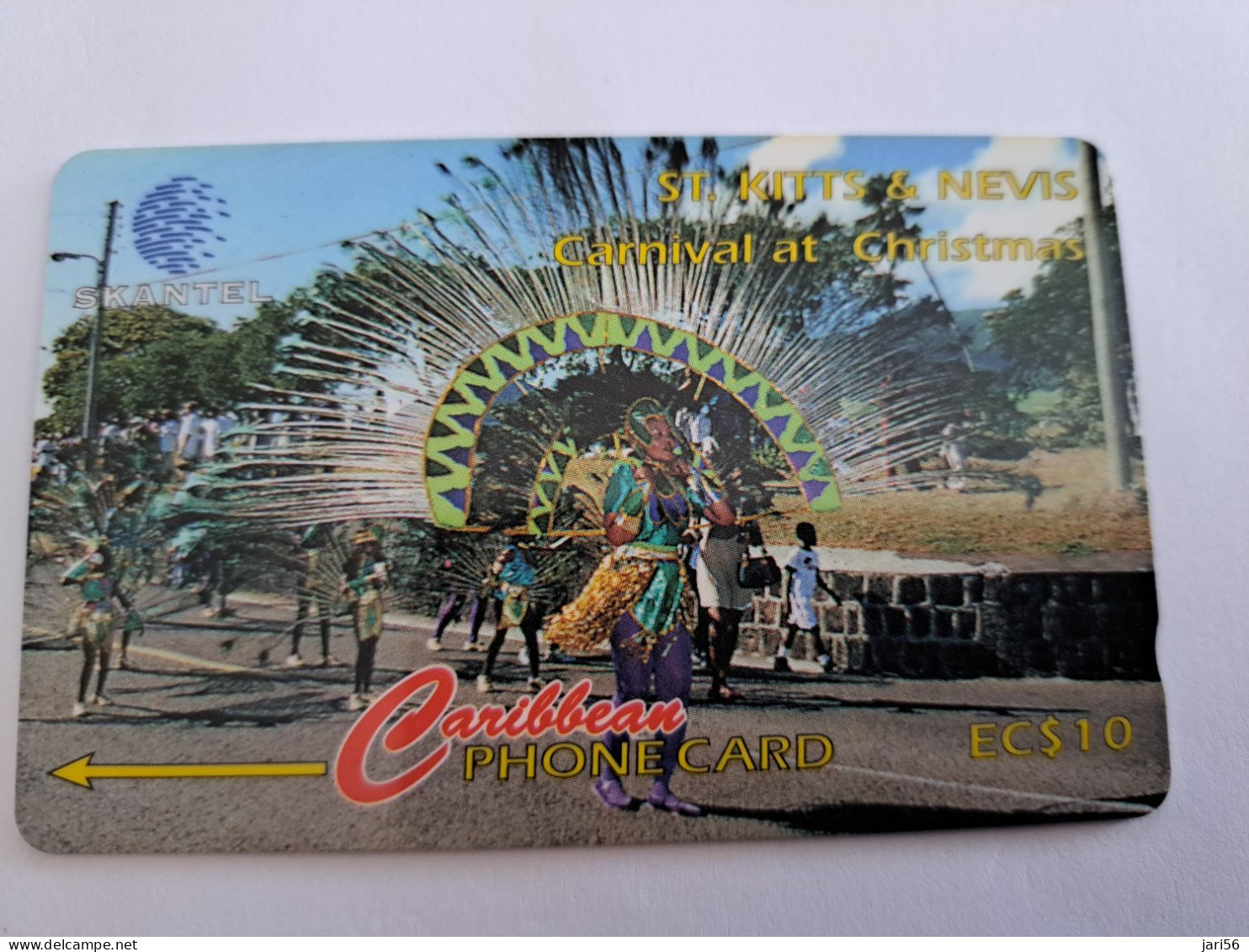 ST KITTS & NEVIS  / CARNIVAL AT CHRISTMAS 3  / GPT CARD $10,-  16CSKA  STK-16A  ONLY 400!!    FINE USED CARD  **13689** - St. Kitts & Nevis