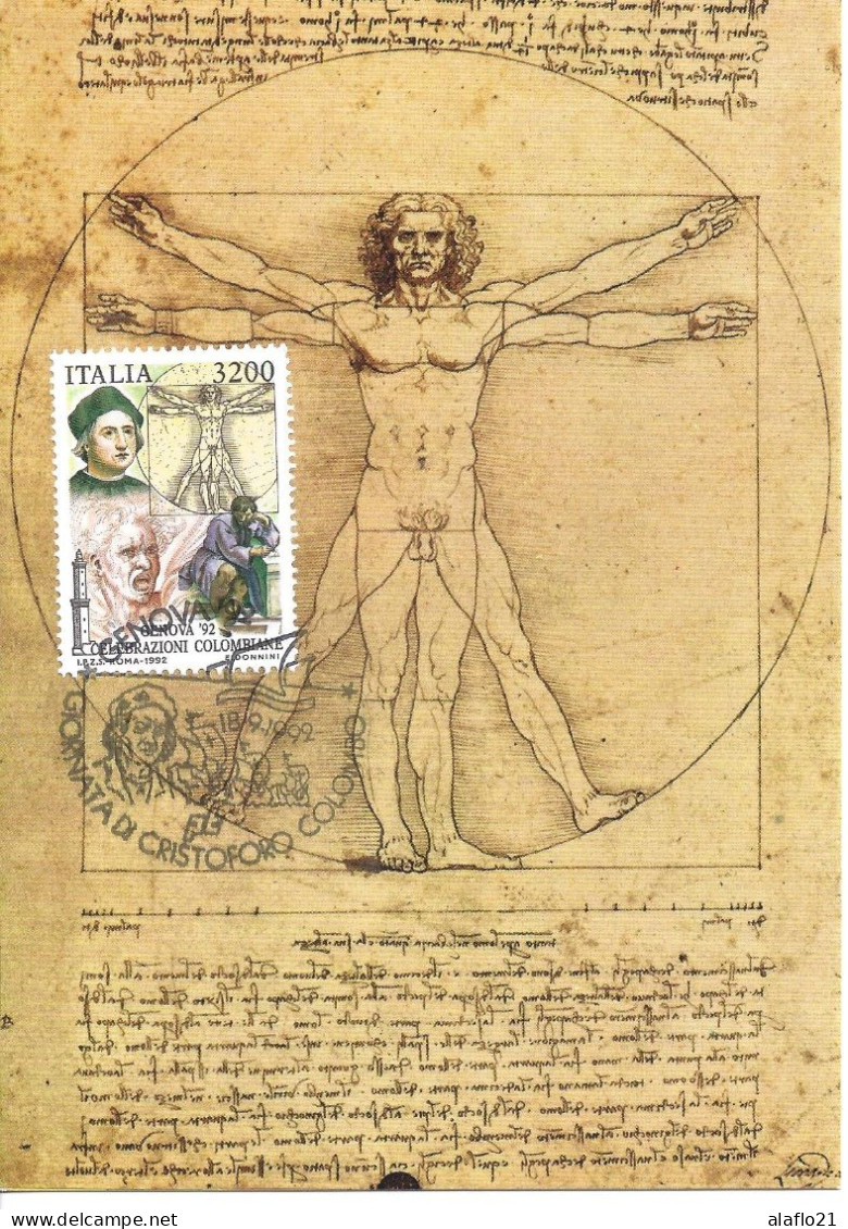 ITALIE - CARTE MAXIMUM - Yvert N° 1981 - OEUVRE De LEONARD De VINCI - Maximumkaarten