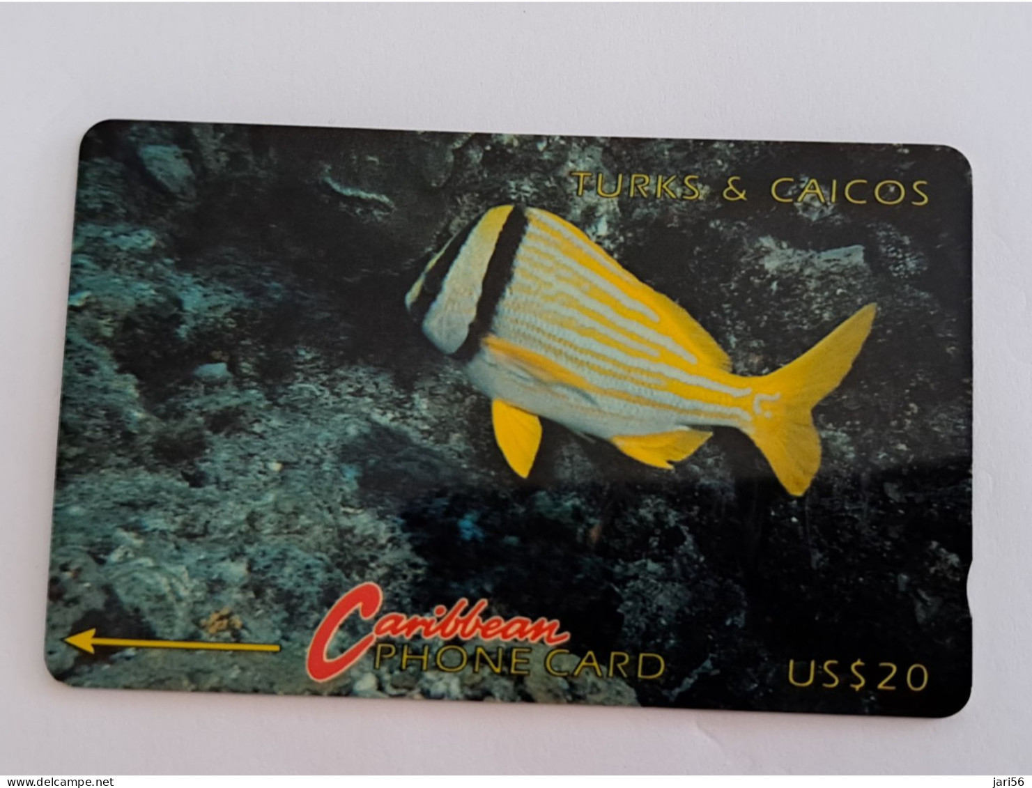 TURKS & CAICOS ISLANDS $ 20,00  GPT CARD  PORK  FISH    T&C -1D  1CTCD       Fine Used  Card  **13690** - Turks & Caicos (I. Turques Et Caïques)