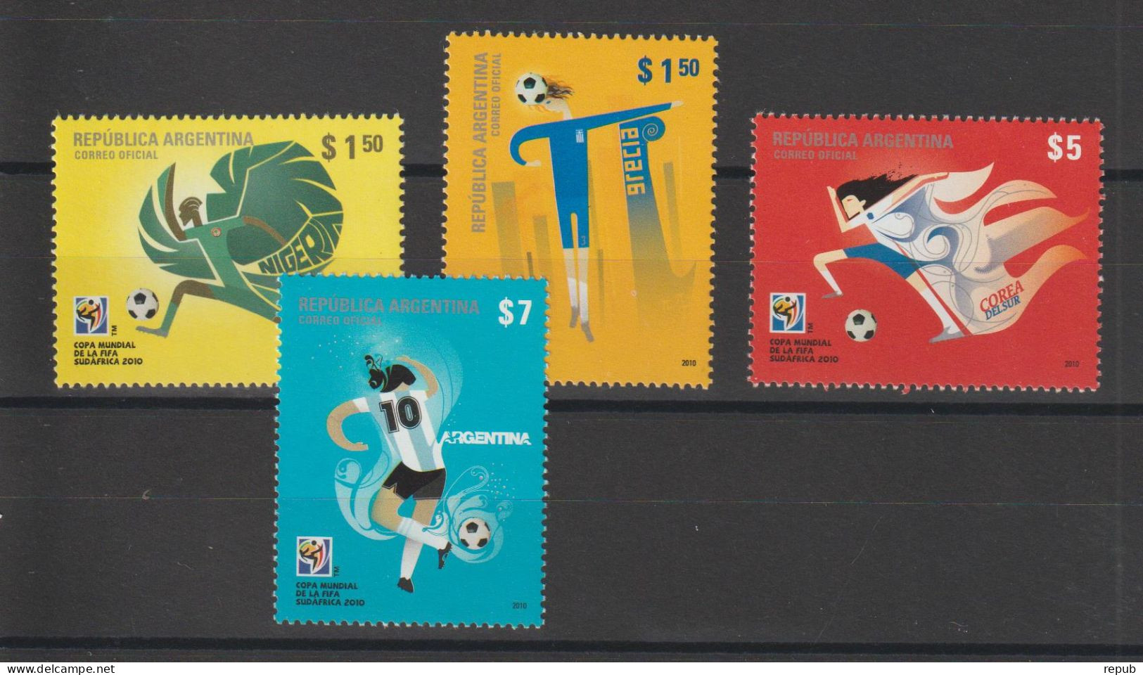 Argentine 2010 Coupe Du Monde De Football 2855-58, 4 Val ** MNH - Nuevos