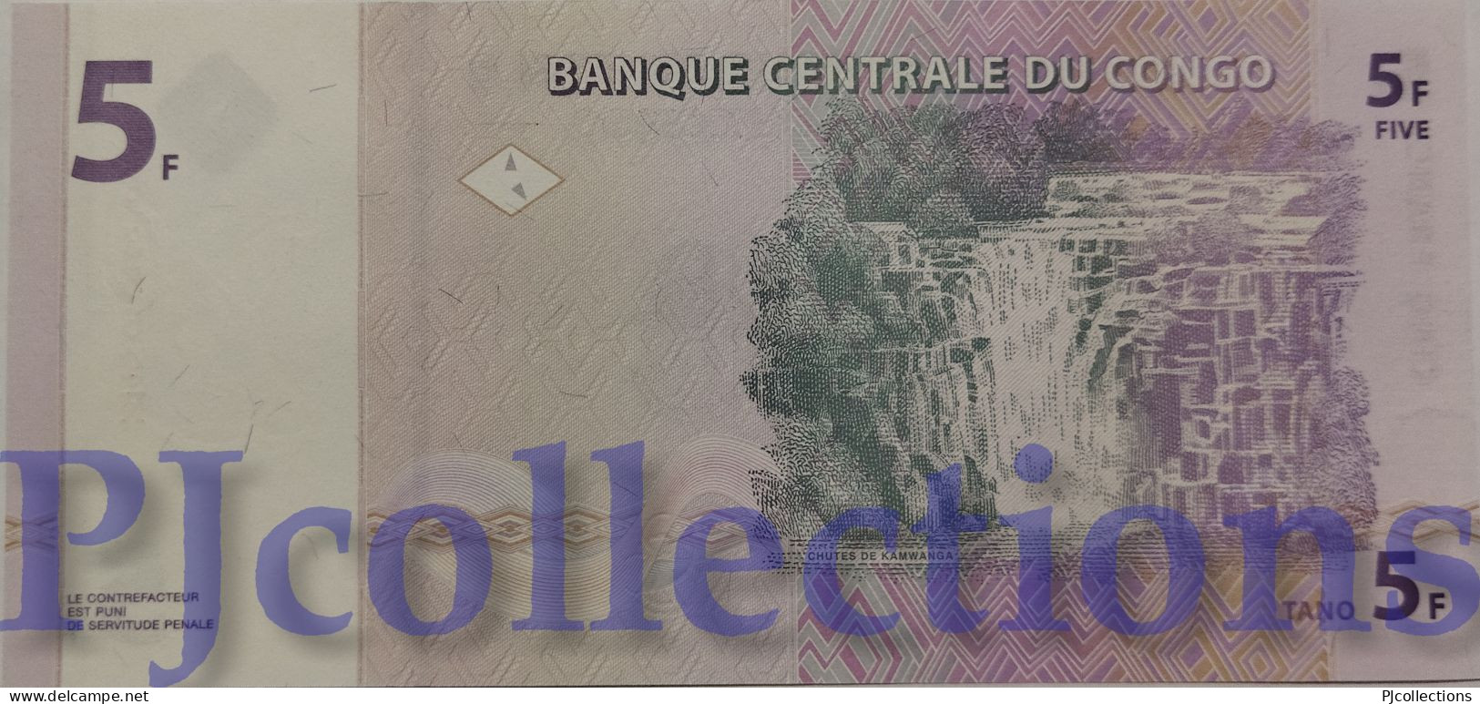 CONGO DEMOCRATIC REPUBLIC 5 FRANCS 1997 PICK 86A UNC - Comoros