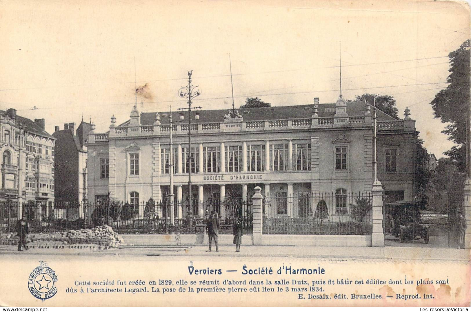 BELGIQUE - VERVIERS - Société D(Harmonie - Edit E Desaix - Carte Postale Ancienne - Verviers