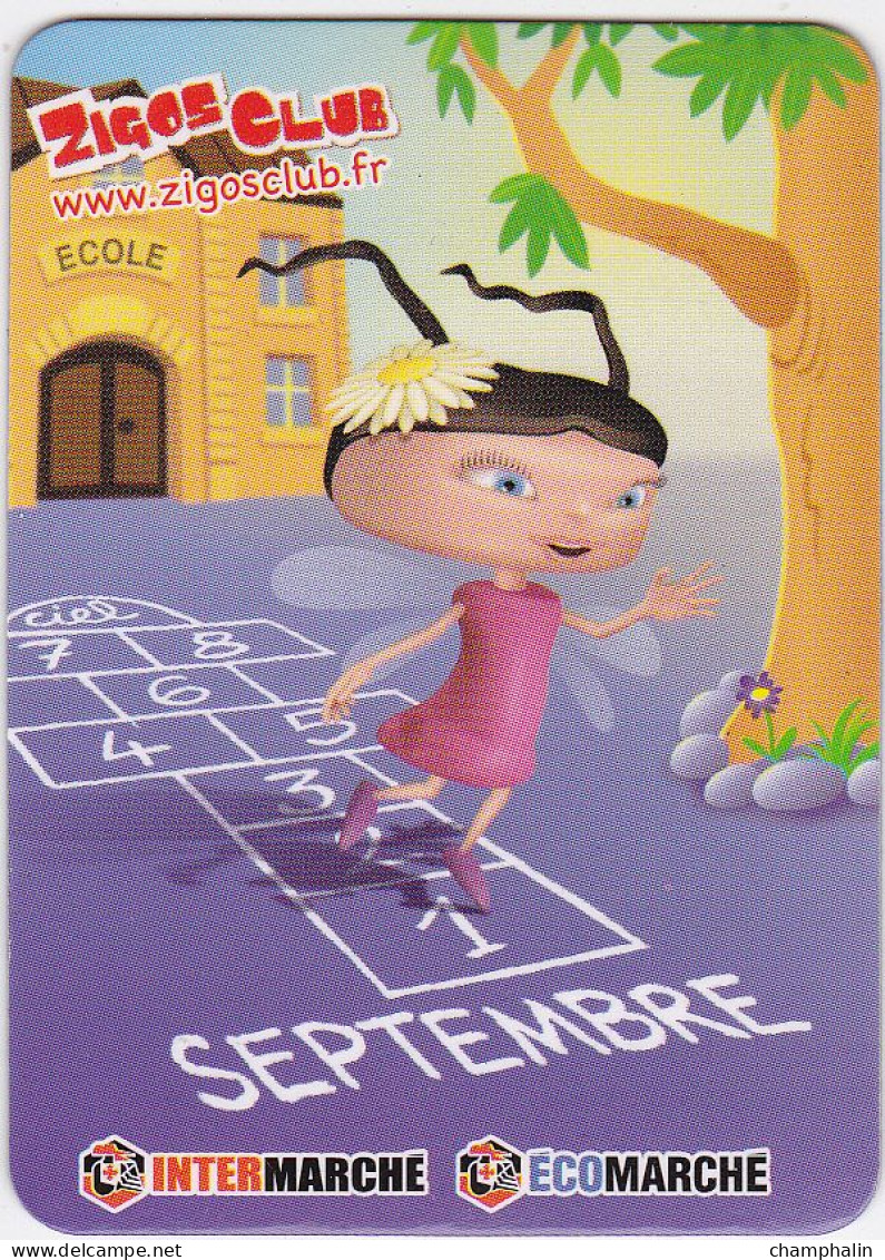 France - Magnet Publicitaire - Magasins Intermarché & Ecomarché - Zigos Club - Septembre - Publicidad
